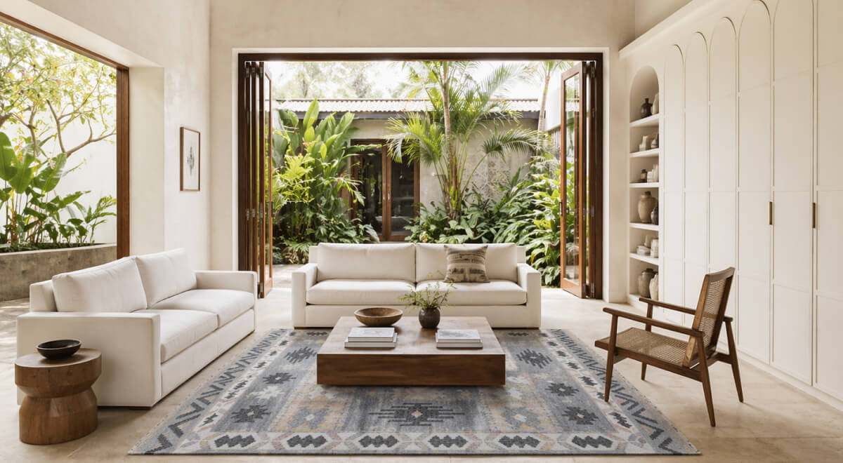 How to Style Transitional Rugs in Contemporary Indian Homes