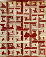 Rust & Gold Meander Pattern Rug