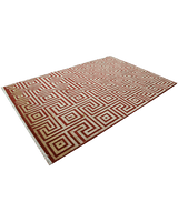 Rust & Gold Meander Pattern Rug