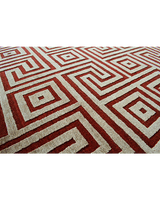 Rust & Gold Meander Pattern Rug