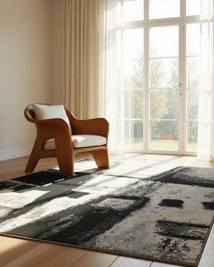 Monochramatic Green Rug Monochromatic - Modern Hand Woven Wool and Silk Rugs - Cocoon Fine Rugs