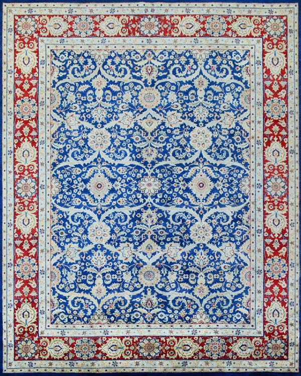 Blue Imperial Bloom Rug: Dynamic Design by Cocoon Fine Rugs
