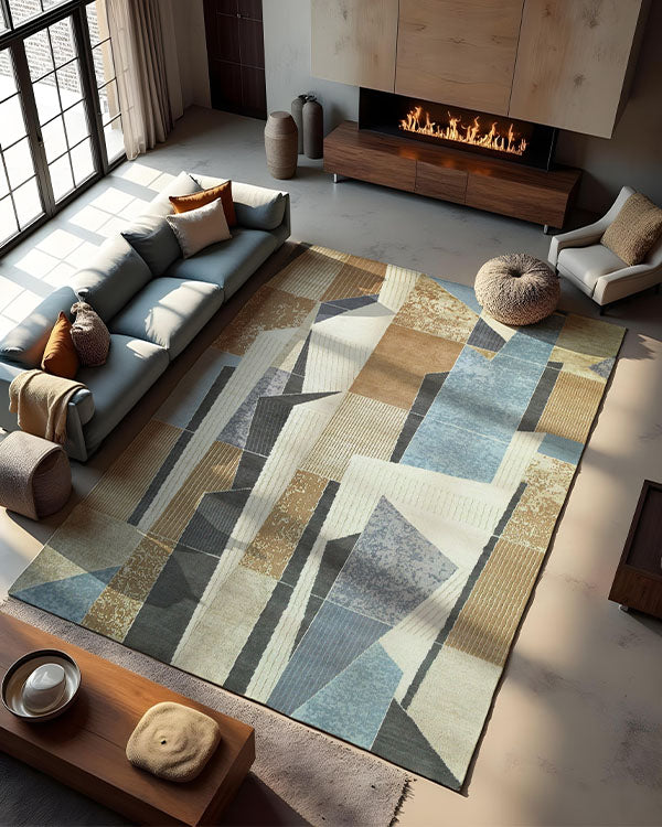 Brown Jugsaw | Modern | Spatial | Hand-Knotted Rugs – Cocoon Fine Rugs