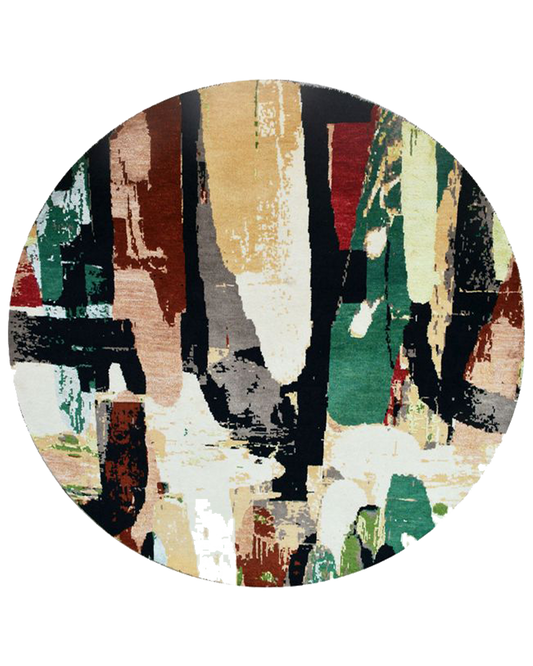 Color Cascade Round Rug