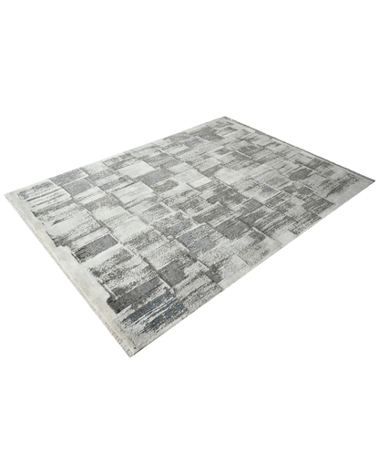 Quite Charcoal Checkered Rug