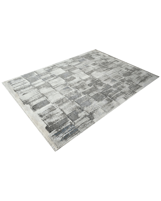 Quite Charcoal Checkered Rug