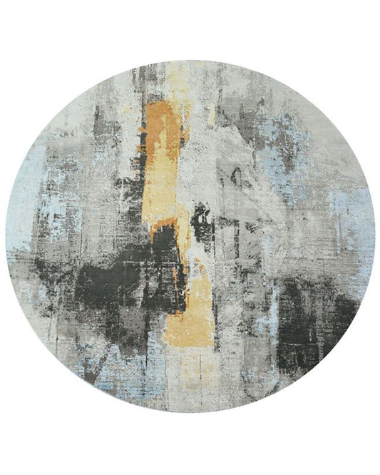 Blue Sunshine and Shadow Round Rug