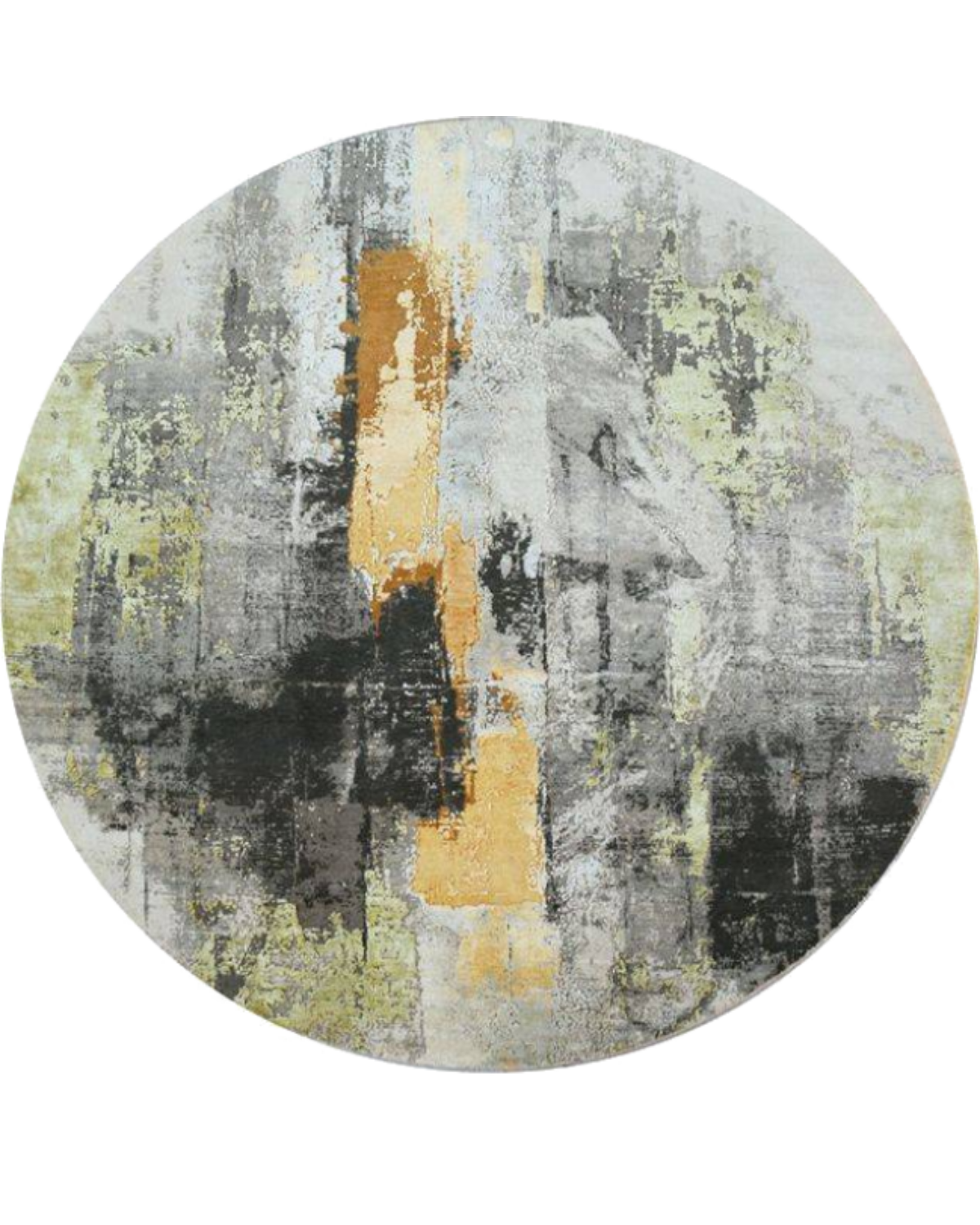 Green Sunshine And Shadow Round Rug
