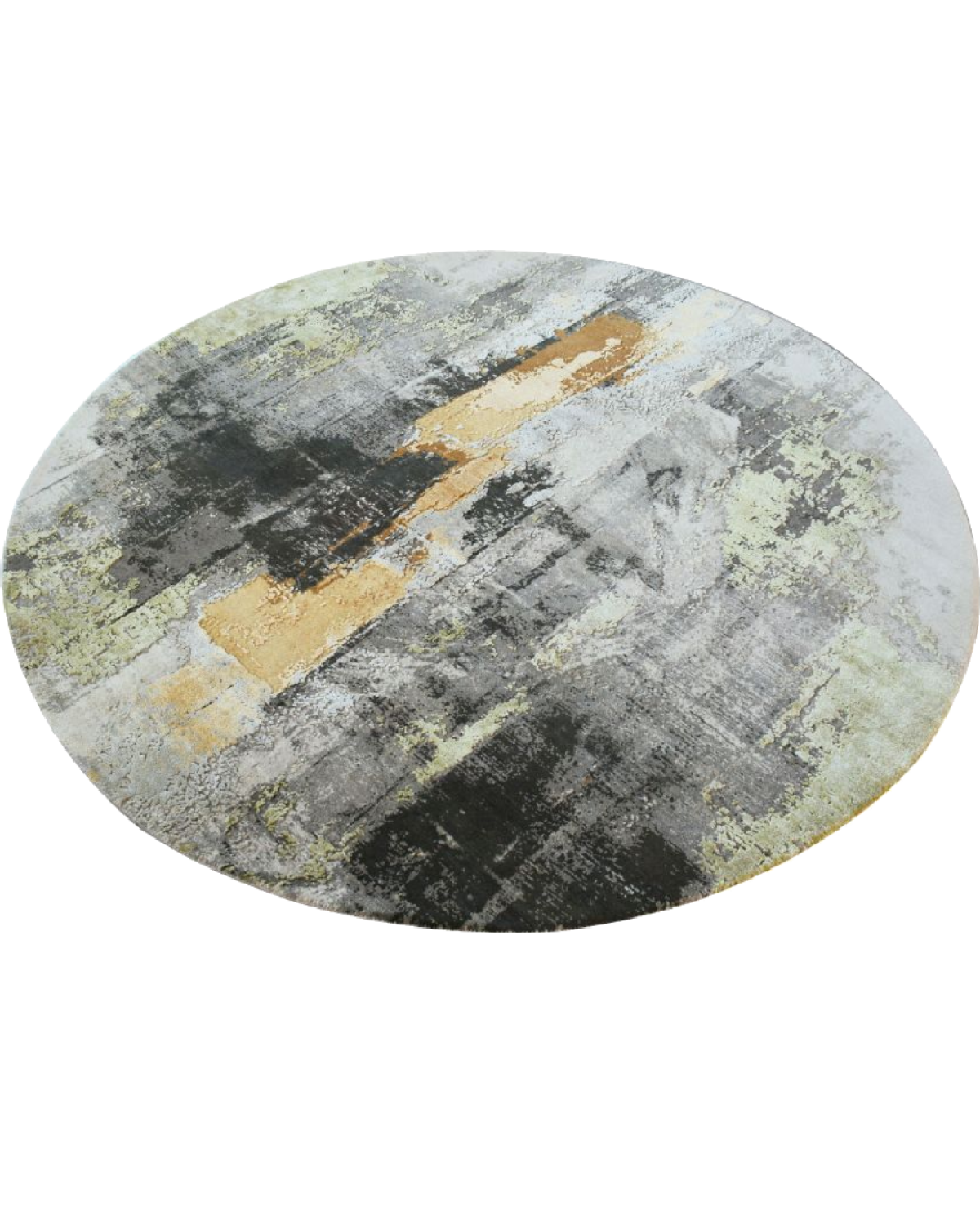 Green Sunshine And Shadow Round Rug