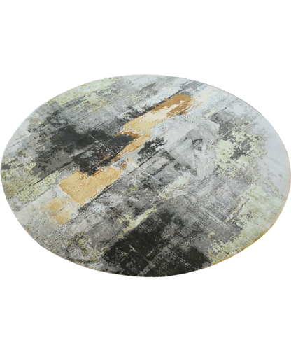Green Sunshine And Shadow Round Rug