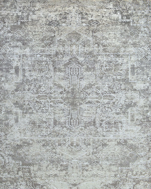 Vintage Charcoal Lattice Rug