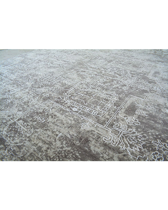 Vintage Charcoal Lattice Rug