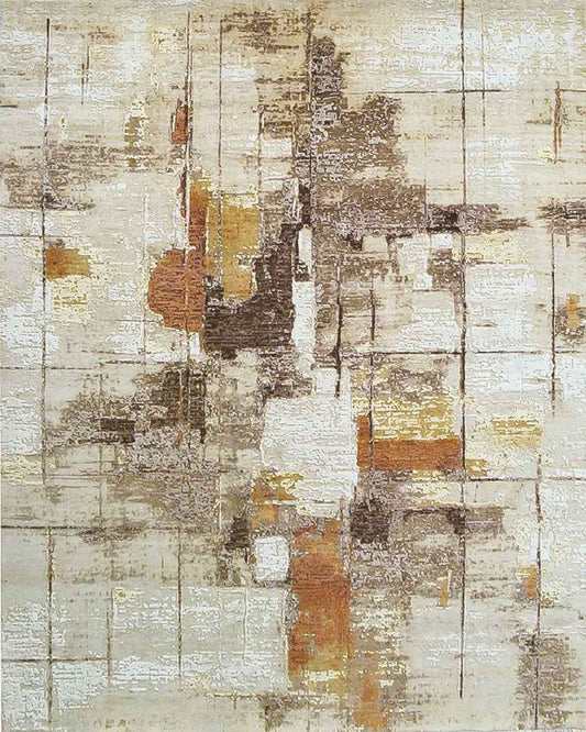 Beige Crosshatched Rug