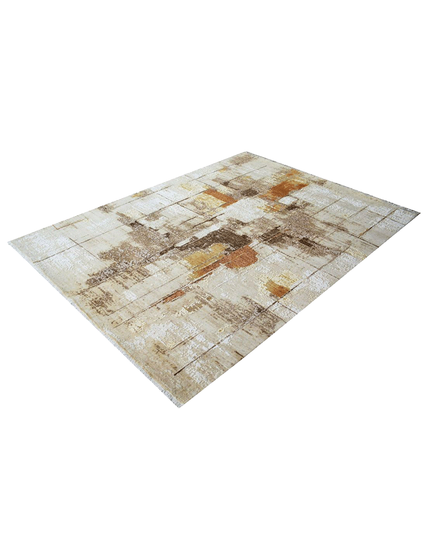 Beige Crosshatched Rug