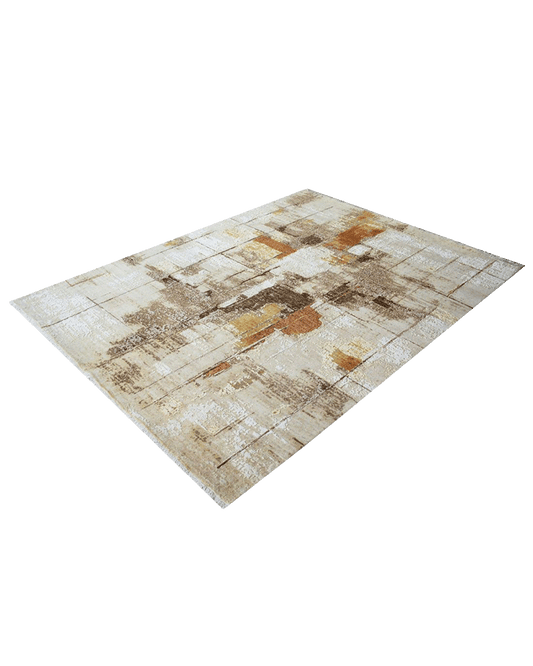 Beige Crosshatched Rug