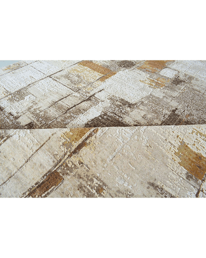 Beige Crosshatched Rug