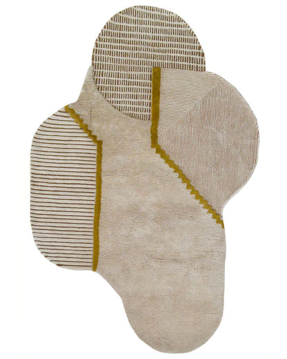 Beige and Brown Unshaped Rug
