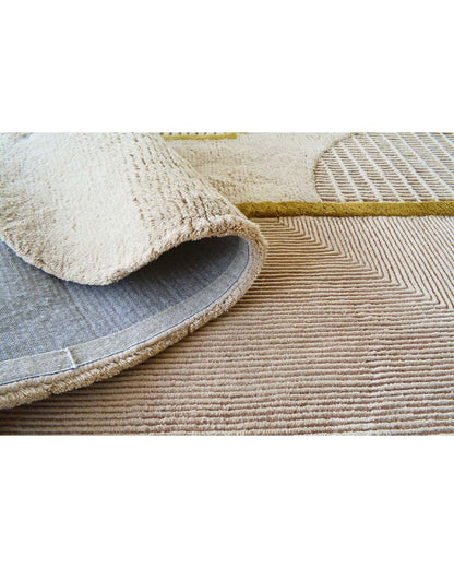 Beige and Brown Unshaped Rug