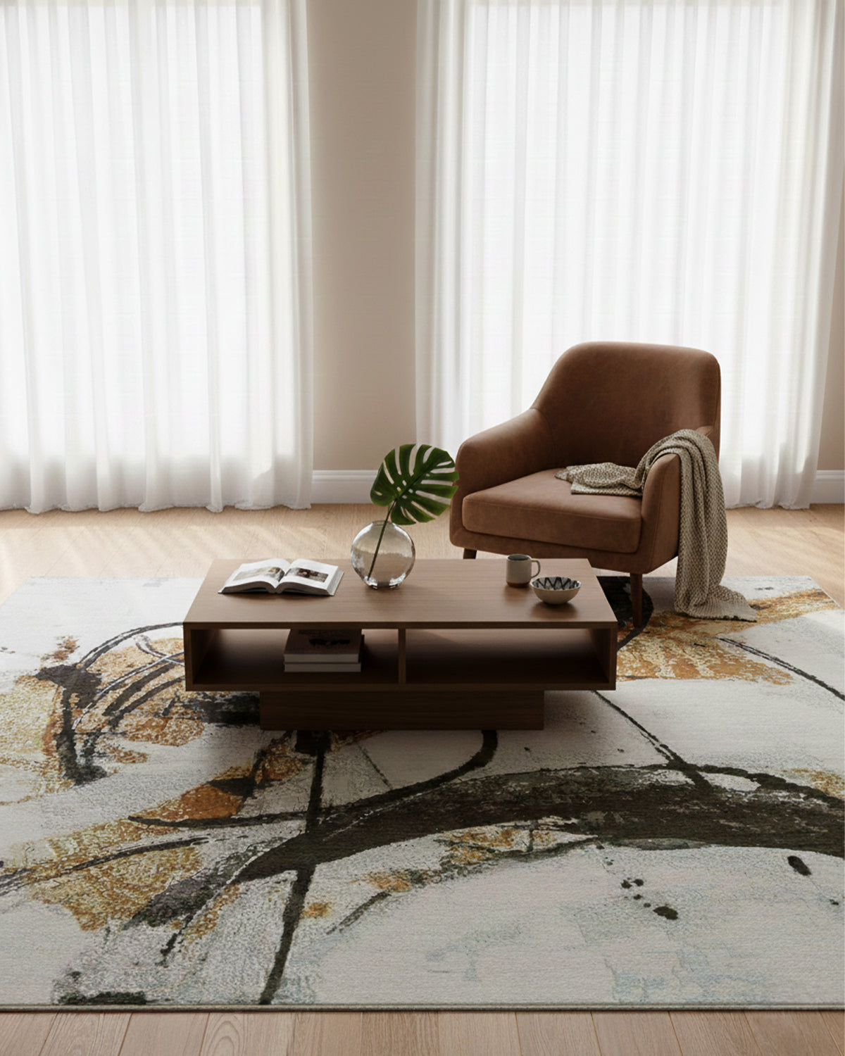 Cacon Rugs Rectangular Conleth- Modern Hand Knotted Wool and Silk Rugs - Cocoon ...