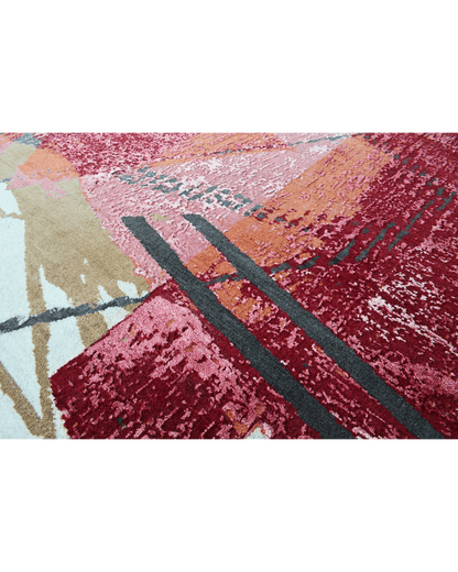 Crimson Strokes Rug