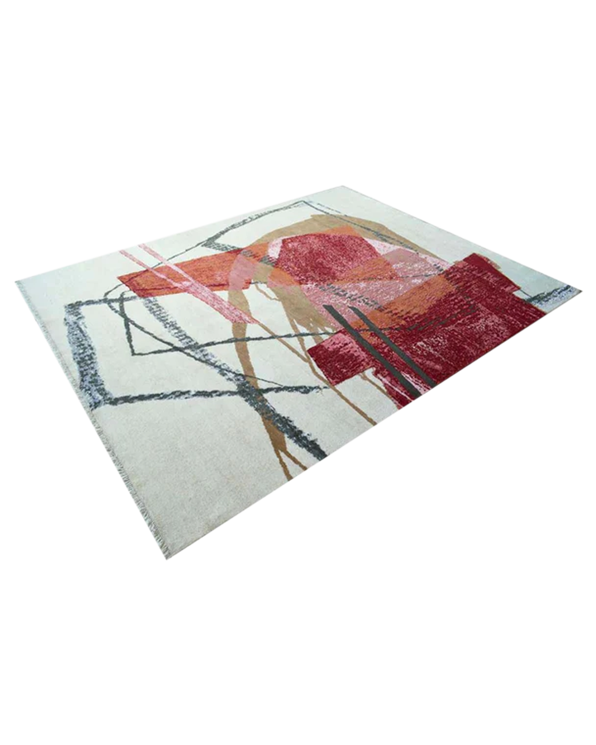 Crimson Strokes Rug