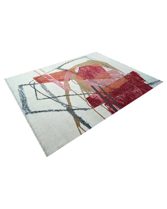Crimson Strokes Rug