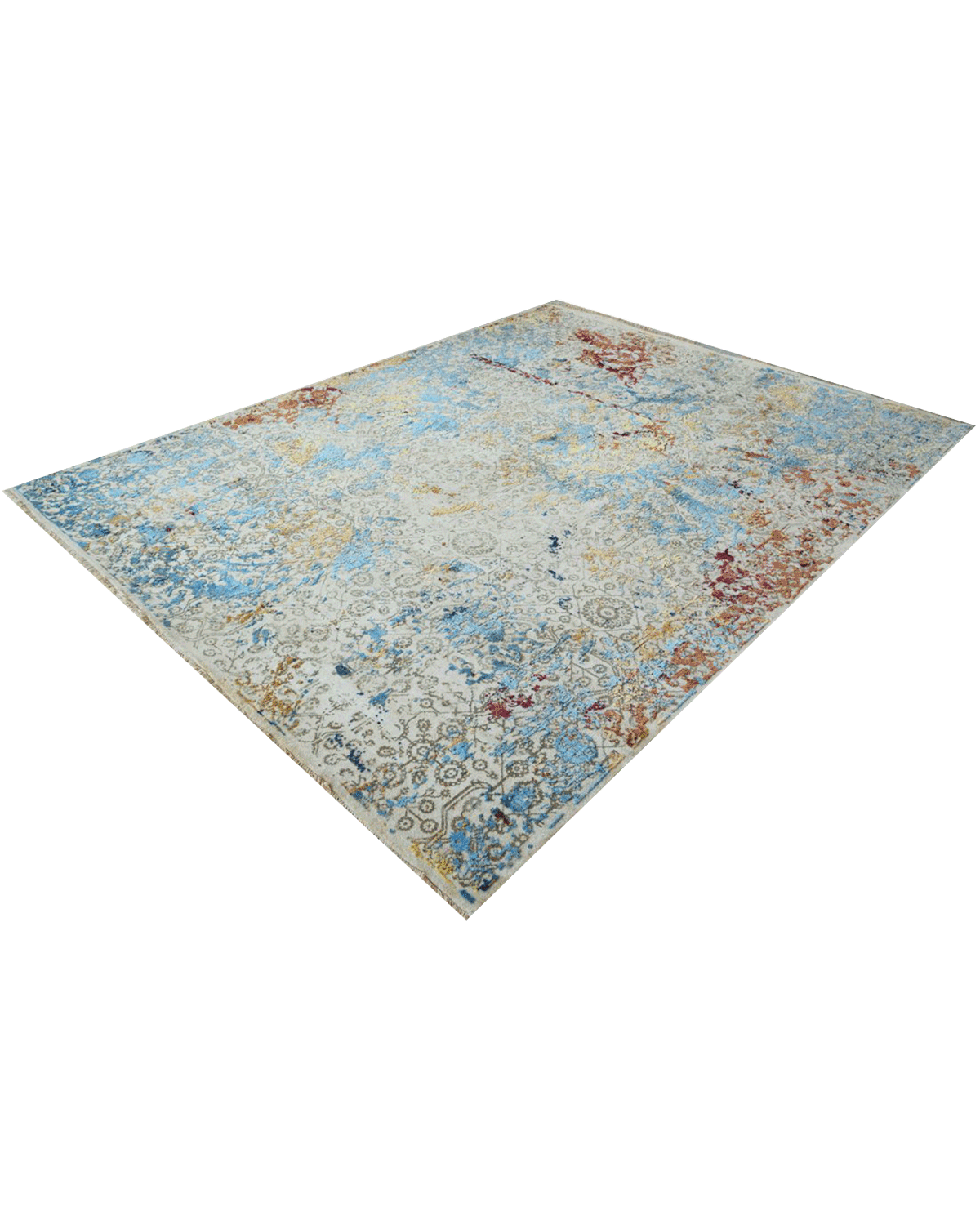 BLOOMSBURY Transitional Hand Knotted Wool and Silk Rugs Cocoon Fine