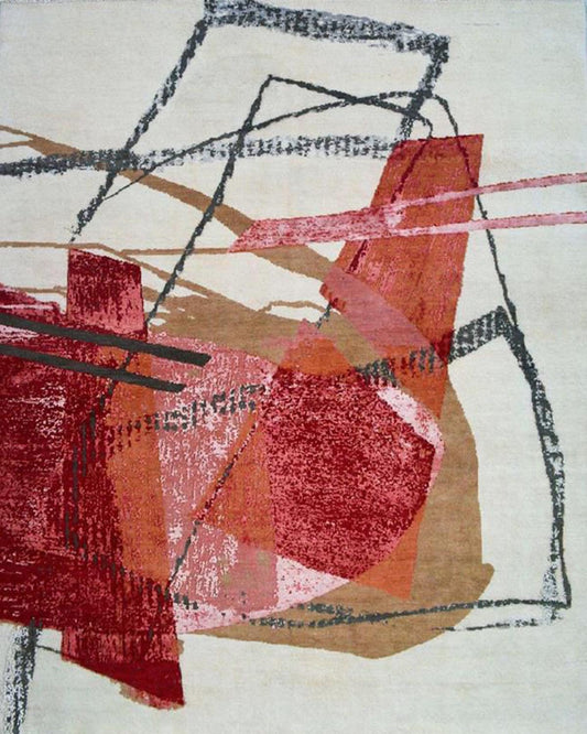Crimson Strokes Rug